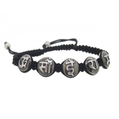 Om Sai Ram Mantra Bracelet in Silver with Diamond